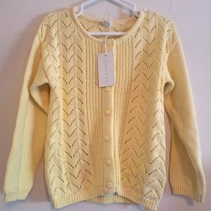 Jamie Kay Yellow Pointelle Cardigan